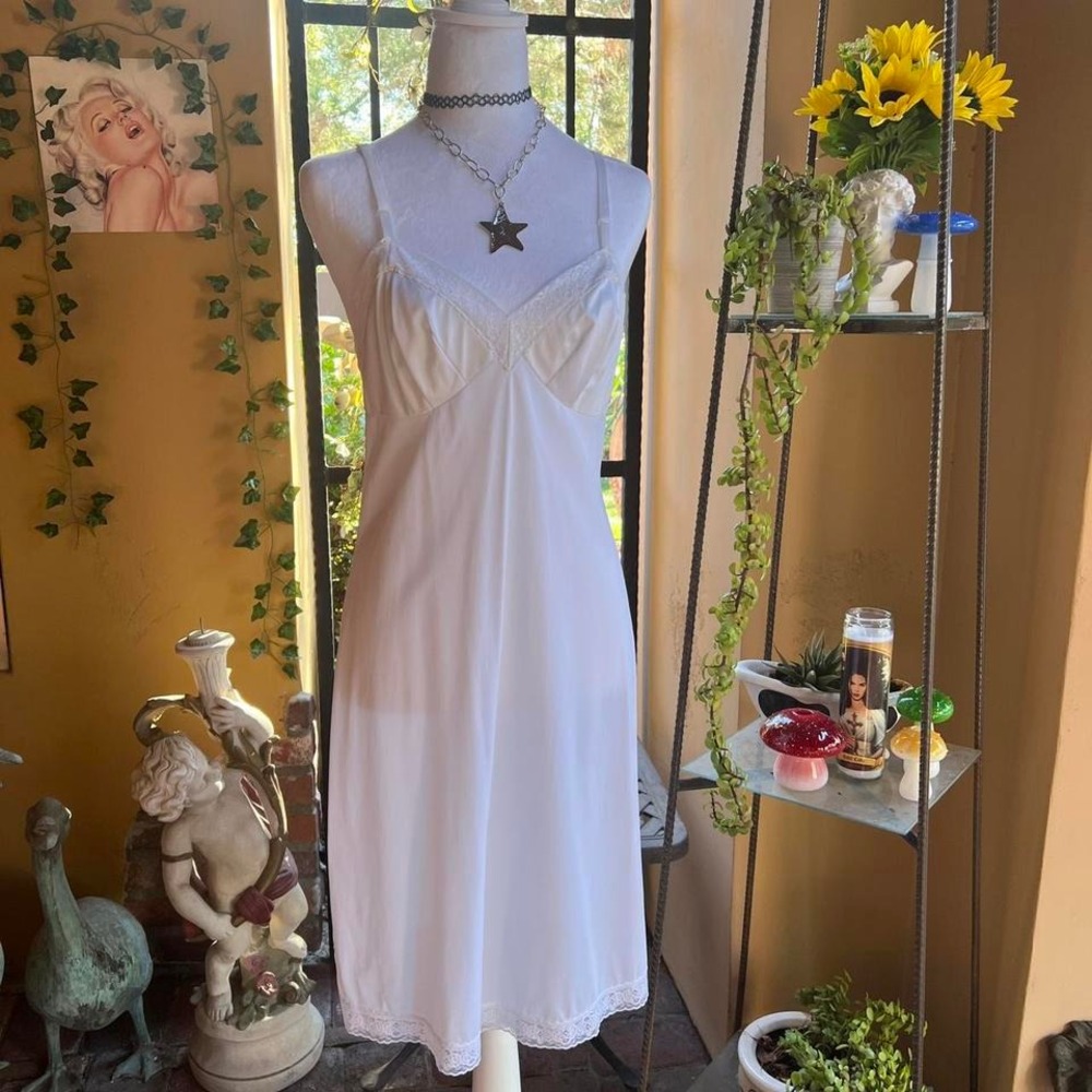 vintage slip dress white 90s coquette